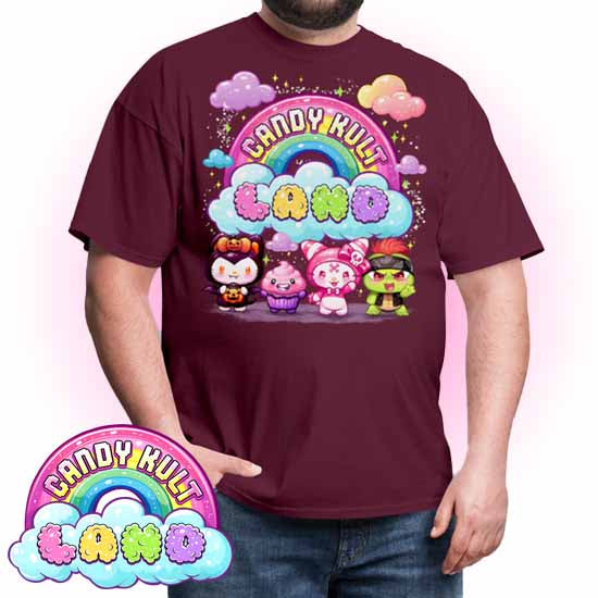 Wishbone, Frosti Boo & Panku - Candy Kult Land COLOUR Men's / Unisex Classic T-Shirt - Candy Kult - Candy Cult - Candy Kult Land - Wishbone - Boo Kitty - Panku - Frosti - Toxic Kitten - Hex-Heart - Cult Candy - Cake High Heels - [product_vendor}