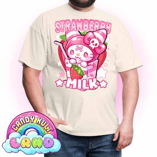 Wishbone Strawberry Milk  - Candy Kult Land Men's / Unisex Classic T-Shirt - Candy Kult - Candy Cult - Candy Kult Land - Wishbone - Boo Kitty - Panku - Frosti - Toxic Kitten - Hex-Heart - Cult Candy - Cake High Heels - [product_vendor}