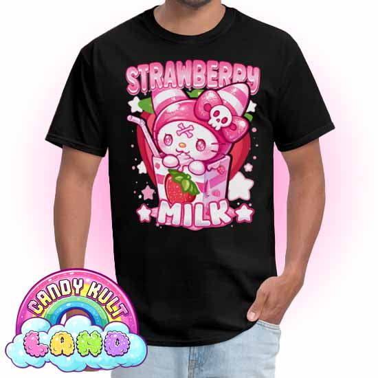 Wishbone Strawberry Milk  - Candy Kult Land Men's / Unisex Classic T-Shirt - Candy Kult - Candy Cult - Candy Kult Land - Wishbone - Boo Kitty - Panku - Frosti - Toxic Kitten - Hex-Heart - Cult Candy - Cake High Heels - [product_vendor}