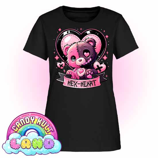 Hex-Heart - Candy Kult Land Women's FITTED T-Shirt - Candy Kult - Candy Cult - Candy Kult Land - Wishbone - Boo Kitty - Panku - Frosti - Toxic Kitten - Hex-Heart - Cult Candy - Cake High Heels - [product_vendor}