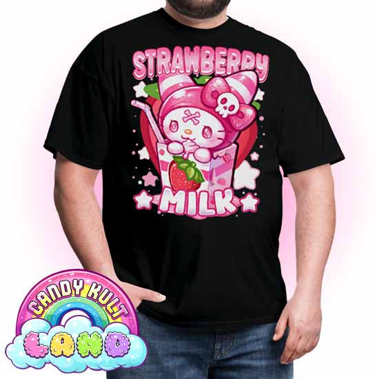 Wishbone Strawberry Milk  - Candy Kult Land Men's / Unisex Classic T-Shirt - Candy Kult - Candy Cult - Candy Kult Land - Wishbone - Boo Kitty - Panku - Frosti - Toxic Kitten - Hex-Heart - Cult Candy - Cake High Heels - [product_vendor}