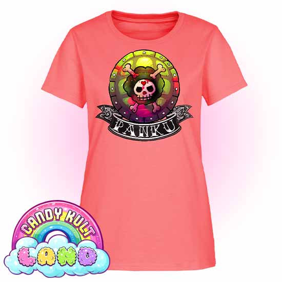 Panku Logo - Candy Kult Land Women's FITTED T-Shirt - Candy Kult - Candy Cult - Candy Kult Land - Wishbone - Boo Kitty - Panku - Frosti - Toxic Kitten - Hex-Heart - Cult Candy - Cake High Heels - [product_vendor}