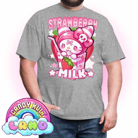 Wishbone Strawberry Milk  - Candy Kult Land Men's / Unisex Classic T-Shirt - Candy Kult - Candy Cult - Candy Kult Land - Wishbone - Boo Kitty - Panku - Frosti - Toxic Kitten - Hex-Heart - Cult Candy - Cake High Heels - [product_vendor}