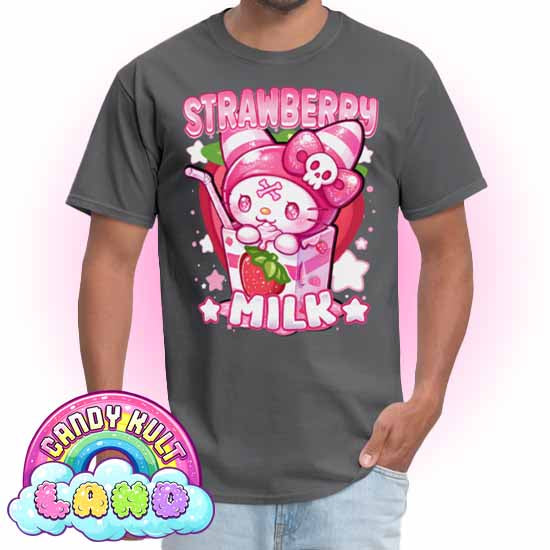 Wishbone Strawberry Milk  - Candy Kult Land Men's / Unisex Classic T-Shirt - Candy Kult - Candy Cult - Candy Kult Land - Wishbone - Boo Kitty - Panku - Frosti - Toxic Kitten - Hex-Heart - Cult Candy - Cake High Heels - [product_vendor}