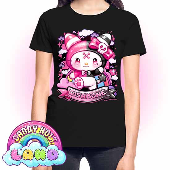 Wishbone Sparkle Punk - Candy Kult land REGULAR FIT Ladies T-Shirt - Candy Kult - Candy Cult - Candy Kult Land - Wishbone - Boo Kitty - Panku - Frosti - Toxic Kitten - Hex-Heart - Cult Candy - Cake High Heels - [product_vendor}