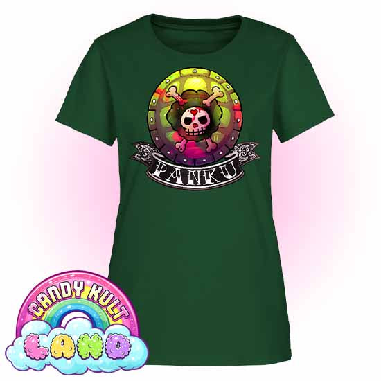 Panku Logo - Candy Kult Land Women's FITTED T-Shirt - Candy Kult - Candy Cult - Candy Kult Land - Wishbone - Boo Kitty - Panku - Frosti - Toxic Kitten - Hex-Heart - Cult Candy - Cake High Heels - [product_vendor}