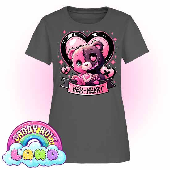 Hex-Heart - Candy Kult Land Women's FITTED T-Shirt - Candy Kult - Candy Cult - Candy Kult Land - Wishbone - Boo Kitty - Panku - Frosti - Toxic Kitten - Hex-Heart - Cult Candy - Cake High Heels - [product_vendor}