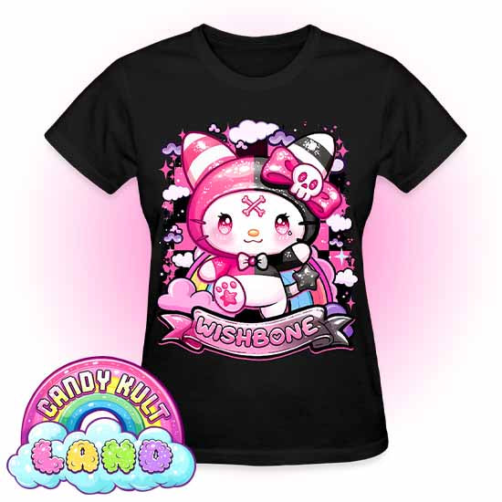 Wishbone Sparkle Punk - Candy Kult land REGULAR FIT Ladies T-Shirt - Candy Kult - Candy Cult - Candy Kult Land - Wishbone - Boo Kitty - Panku - Frosti - Toxic Kitten - Hex-Heart - Cult Candy - Cake High Heels - [product_vendor}