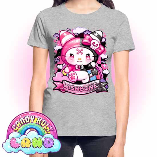 Wishbone Sparkle Punk - Candy Kult land REGULAR FIT Ladies T-Shirt - Candy Kult - Candy Cult - Candy Kult Land - Wishbone - Boo Kitty - Panku - Frosti - Toxic Kitten - Hex-Heart - Cult Candy - Cake High Heels - [product_vendor}