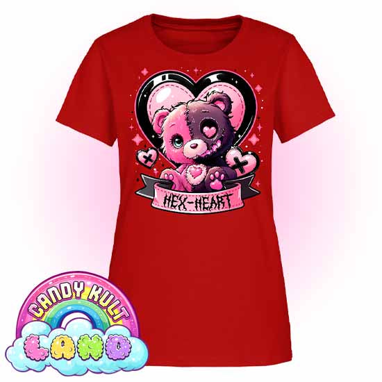 Hex-Heart - Candy Kult Land Women's FITTED T-Shirt - Candy Kult - Candy Cult - Candy Kult Land - Wishbone - Boo Kitty - Panku - Frosti - Toxic Kitten - Hex-Heart - Cult Candy - Cake High Heels - [product_vendor}