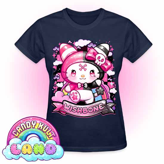 Wishbone Sparkle Punk - Candy Kult land REGULAR FIT Ladies T-Shirt - Candy Kult - Candy Cult - Candy Kult Land - Wishbone - Boo Kitty - Panku - Frosti - Toxic Kitten - Hex-Heart - Cult Candy - Cake High Heels - [product_vendor}