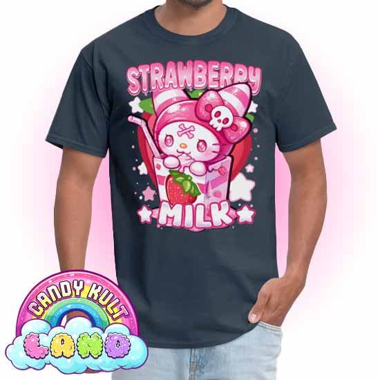 Wishbone Strawberry Milk  - Candy Kult Land Men's / Unisex Classic T-Shirt - Candy Kult - Candy Cult - Candy Kult Land - Wishbone - Boo Kitty - Panku - Frosti - Toxic Kitten - Hex-Heart - Cult Candy - Cake High Heels - [product_vendor}