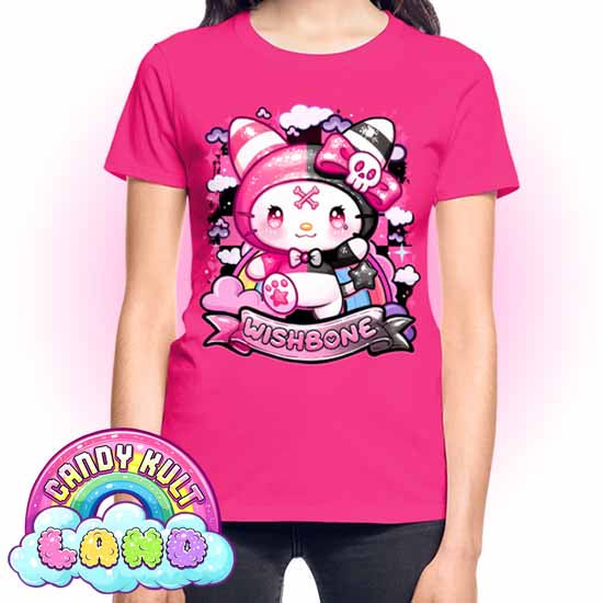 Wishbone Sparkle Punk - Candy Kult land REGULAR FIT Ladies T-Shirt - Candy Kult - Candy Cult - Candy Kult Land - Wishbone - Boo Kitty - Panku - Frosti - Toxic Kitten - Hex-Heart - Cult Candy - Cake High Heels - [product_vendor}