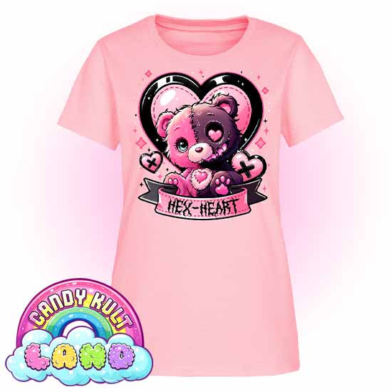 Hex-Heart - Candy Kult Land Women's FITTED T-Shirt - Candy Kult - Candy Cult - Candy Kult Land - Wishbone - Boo Kitty - Panku - Frosti - Toxic Kitten - Hex-Heart - Cult Candy - Cake High Heels - [product_vendor}