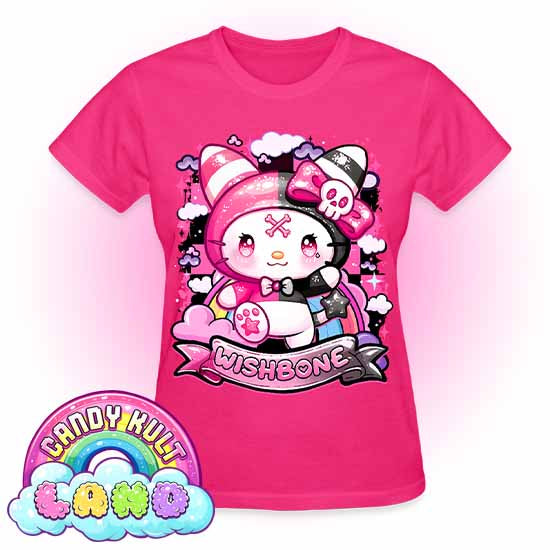 Wishbone Sparkle Punk - Candy Kult land REGULAR FIT Ladies T-Shirt - Candy Kult - Candy Cult - Candy Kult Land - Wishbone - Boo Kitty - Panku - Frosti - Toxic Kitten - Hex-Heart - Cult Candy - Cake High Heels - [product_vendor}