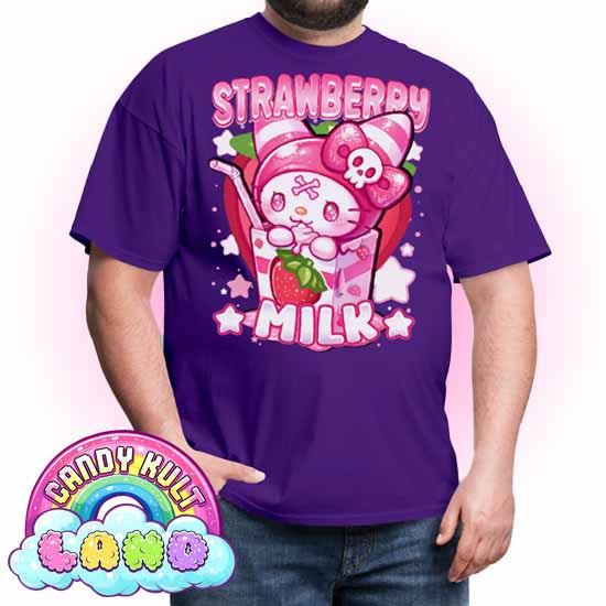 Wishbone Strawberry Milk  - Candy Kult Land COLOUR Men's / Unisex Classic T-Shirt - Candy Kult - Candy Cult - Candy Kult Land - Wishbone - Boo Kitty - Panku - Frosti - Toxic Kitten - Hex-Heart - Cult Candy - Cake High Heels - [product_vendor}