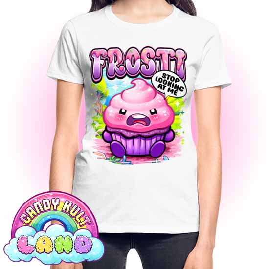 Frosti Stop Looking At Me - Candy Kult land REGULAR FIT Ladies T-Shirt - Candy Kult - Candy Cult - Candy Kult Land - Wishbone - Boo Kitty - Panku - Frosti - Toxic Kitten - Hex-Heart - Cult Candy - Cake High Heels - [product_vendor}
