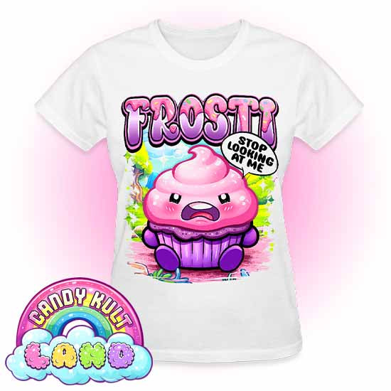 Frosti Stop Looking At Me - Candy Kult land REGULAR FIT Ladies T-Shirt - Candy Kult - Candy Cult - Candy Kult Land - Wishbone - Boo Kitty - Panku - Frosti - Toxic Kitten - Hex-Heart - Cult Candy - Cake High Heels - [product_vendor}