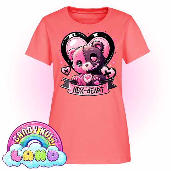 Hex-Heart - Candy Kult Land Women's FITTED T-Shirt - Candy Kult - Candy Cult - Candy Kult Land - Wishbone - Boo Kitty - Panku - Frosti - Toxic Kitten - Hex-Heart - Cult Candy - Cake High Heels - [product_vendor}