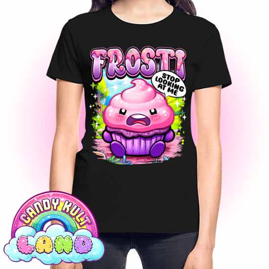 Frosti Stop Looking At Me - Candy Kult land REGULAR FIT Ladies T-Shirt - Candy Kult - Candy Cult - Candy Kult Land - Wishbone - Boo Kitty - Panku - Frosti - Toxic Kitten - Hex-Heart - Cult Candy - Cake High Heels - [product_vendor}