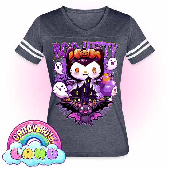 Boo Kitty Origins - Candy Kult Land Women’s Vintage Sport T-Shirt - Candy Kult - Candy Cult - Candy Kult Land - Wishbone - Boo Kitty - Panku - Frosti - Toxic Kitten - Hex-Heart - Cult Candy - Cake High Heels - [product_vendor}