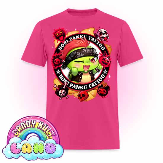 Hori Panku Tattoo - Candy Kult Land COLOUR Men's / Unisex Classic T-Shirt - Candy Kult - Candy Cult - Candy Kult Land - Wishbone - Boo Kitty - Panku - Frosti - Toxic Kitten - Hex-Heart - Cult Candy - Cake High Heels - [product_vendor}