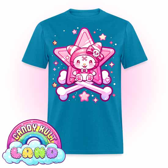 Wishbone Crossbones - Candy Kult Land COLOUR  Men's / Unisex Classic T-Shirt - Candy Kult - Candy Cult - Candy Kult Land - Wishbone - Boo Kitty - Panku - Frosti - Toxic Kitten - Hex-Heart - Cult Candy - Cake High Heels - [product_vendor}