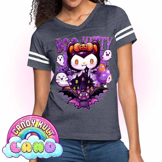Boo Kitty Origins - Candy Kult Land Women’s Vintage Sport T-Shirt - Candy Kult - Candy Cult - Candy Kult Land - Wishbone - Boo Kitty - Panku - Frosti - Toxic Kitten - Hex-Heart - Cult Candy - Cake High Heels - [product_vendor}