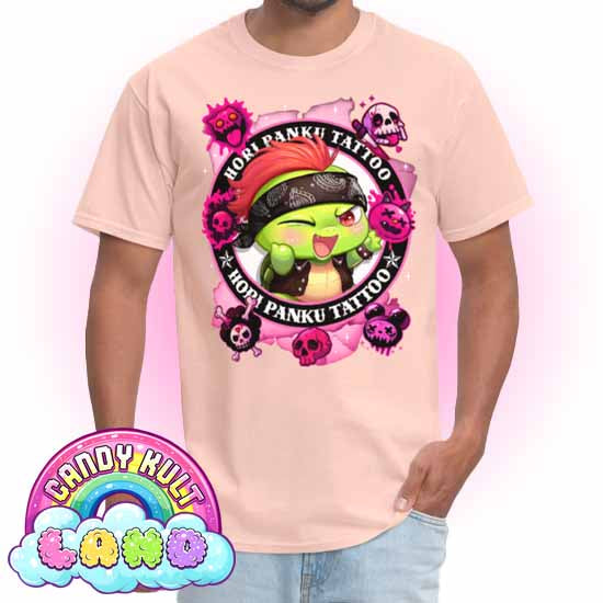 Hori Panku Tattoo Pink - Candy Kult Land COLOUR Men's / Unisex Classic T-Shirt - Candy Kult - Candy Cult - Candy Kult Land - Wishbone - Boo Kitty - Panku - Frosti - Toxic Kitten - Hex-Heart - Cult Candy - Cake High Heels - [product_vendor}
