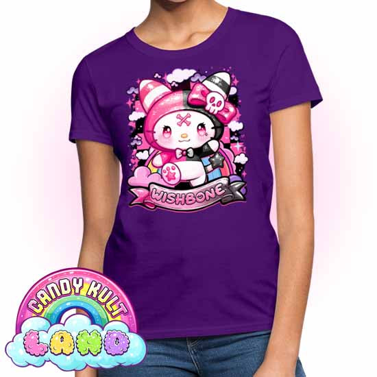 Wishbone Sparkle Punk - Candy Kult Land Women's FITTED T-Shirt - Candy Kult - Candy Cult - Candy Kult Land - Wishbone - Boo Kitty - Panku - Frosti - Toxic Kitten - Hex-Heart - Cult Candy - Cake High Heels - [product_vendor}