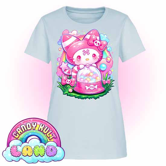 Wishbone Gumball Machine - Candy Kult Land Women's FITTED T-Shirt - Candy Kult - Candy Cult - Candy Kult Land - Wishbone - Boo Kitty - Panku - Frosti - Toxic Kitten - Hex-Heart - Cult Candy - Cake High Heels - [product_vendor}