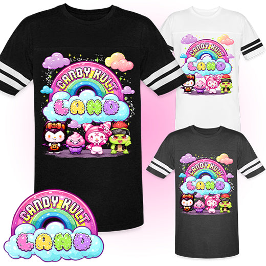 Wishbone, Frosti Boo & Panku - Candy Kult Land Men's / Unisex Vintage Sport T-Shirt - Candy Kult - Candy Cult - Candy Kult Land - Wishbone - Boo Kitty - Panku - Frosti - Toxic Kitten - Hex-Heart - Cult Candy - Cake High Heels - [product_vendor}