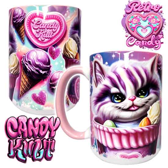 Cheshire Cat Ice Cream Dream Retro Candy Large Mug - Candy Kult - Candy Cult - Candy Kult Land - Wishbone - Boo Kitty - Panku - Frosti - Toxic Kitten - Hex-Heart - Cult Candy - Cake High Heels - [product_vendor}