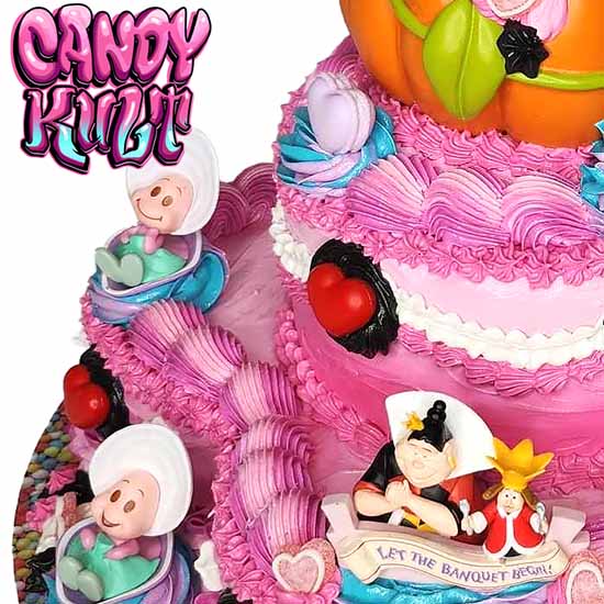 Alice In Wonderland 2 Tier Heart Cake Sculpture Candy Kult Alice In Wonderland Cake Disney Candy Cult - Candy Kult Land - Wishbone - Boo Kitty - Panku - Frosti - Toxic Kitten - Hex - Heart - Cult Candy - Ca