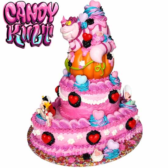 Alice In Wonderland 2 Tier Heart Cake Sculpture Candy Kult Alice In Wonderland Cake Disney Candy Cult - Candy Kult Land - Wishbone - Boo Kitty - Panku - Frosti - Toxic Kitten - Hex - Heart - Cult Candy - Ca