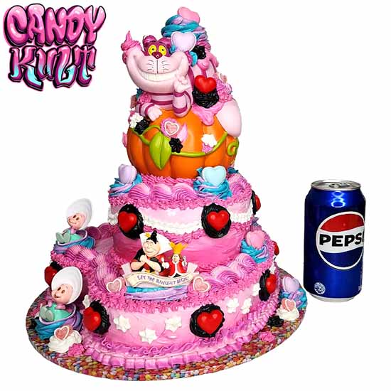Alice In Wonderland 2 Tier Heart Cake Sculpture Candy Kult Alice In Wonderland Cake Disney Candy Cult - Candy Kult Land - Wishbone - Boo Kitty - Panku - Frosti - Toxic Kitten - Hex - Heart - Cult Candy - Ca