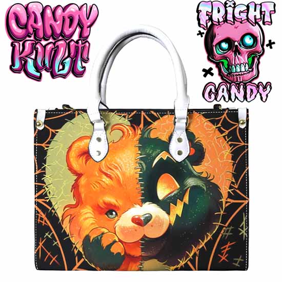 All Stitched Up Fright Candy White PU Leather Crossbody Handbag Candy Kult Bag care bears Crossbody Candy Cult - Candy Kult Land - Wishbone - Boo Kitty - Panku - Frosti - Toxic Kitten - Hex - Heart - Cult Candy - Ca