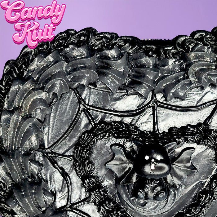 Bat Kitty Black Cake Candy Kult Convertible Crossbody Bag / Hand Bag Candy Kult Bag Crossbody spooky Candy Cult - Candy Kult Land - Wishbone - Boo Kitty - Panku - Frosti - Toxic Kitten - Hex - Heart - Cult Candy - Ca