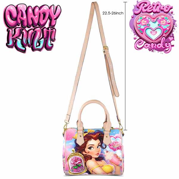 Beauty & The Beast Retro Candy Beige Boston Crossbody Handbag Candy Kult Bag Beauty & The Beast belle Candy Cult - Candy Kult Land - Wishbone - Boo Kitty - Panku - Frosti - Toxic Kitten - Hex - Heart - Cult Candy - Ca