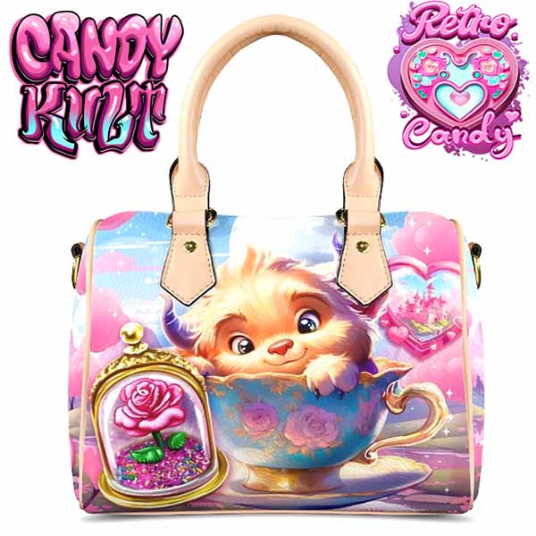 Beauty & The Beast Retro Candy Beige Boston Crossbody Handbag Candy Kult Bag Beauty & The Beast belle Candy Cult - Candy Kult Land - Wishbone - Boo Kitty - Panku - Frosti - Toxic Kitten - Hex - Heart - Cult Candy - Ca