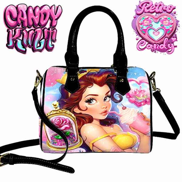 Beauty & The Beast Retro Candy Boston Crossbody Handbag Candy Kult Bag Beauty & The Beast belle Candy Cult - Candy Kult Land - Wishbone - Boo Kitty - Panku - Frosti - Toxic Kitten - Hex - Heart - Cult Candy - Ca