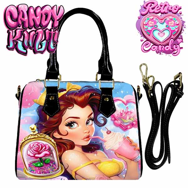 Beauty & The Beast Retro Candy Boston Crossbody Handbag Candy Kult Bag Beauty & The Beast belle Candy Cult - Candy Kult Land - Wishbone - Boo Kitty - Panku - Frosti - Toxic Kitten - Hex - Heart - Cult Candy - Ca