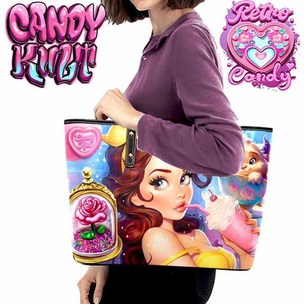 Beauty & The Beast Retro Candy Large Tote Bag Candy Kult Bag Beast Beauty & The Beast Candy Cult - Candy Kult Land - Wishbone - Boo Kitty - Panku - Frosti - Toxic Kitten - Hex - Heart - Cult Candy - Ca