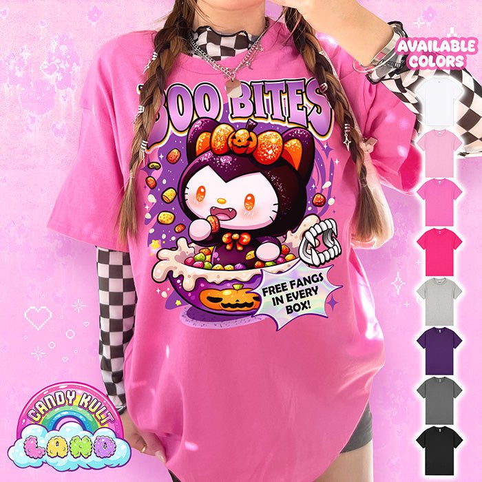 Boo Kitty Boo Bites - Candy Kult Land Graphic Tee Candy Kult AZALEA S Boo Kitty candy kult land ck land Candy Cult - Candy Kult Land - Wishbone - Boo Kitty - Panku - Frosti - Toxic Kitten - Hex - Heart - Cult Candy - Ca