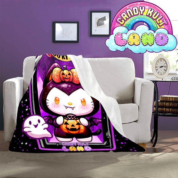 Boo Kitty Coffin Candy Kult Land Micro Fleece Blanket Candy Kult 40 x 50 Inch Boo Kitty ck land Candy Cult - Candy Kult Land - Wishbone - Boo Kitty - Panku - Frosti - Toxic Kitten - Hex - Heart - Cult Candy - Ca
