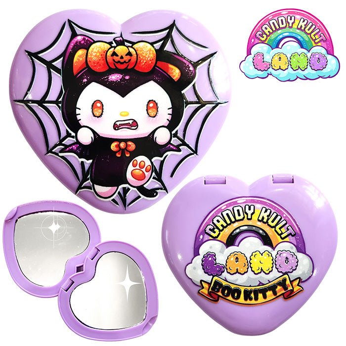 Boo Kitty Heart Compact Mirror Candy Kult Boo Kitty Boo Kitty Origins candy kult land Candy Cult - Candy Kult Land - Wishbone - Boo Kitty - Panku - Frosti - Toxic Kitten - Hex - Heart - Cult Candy - Ca