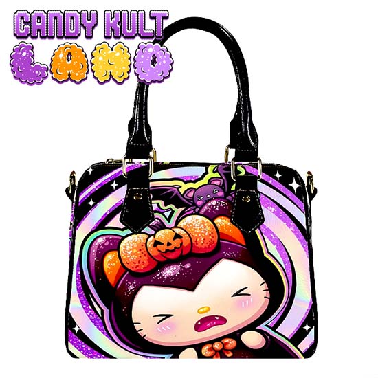 Boo Kitty Origins Bitten Candy Kult Land Boston Crossbody Handbag Candy Kult Bag Boo Kitty Boo Kitty Origins Candy Cult - Candy Kult Land - Wishbone - Boo Kitty - Panku - Frosti - Toxic Kitten - Hex - Heart - Cult Candy - Ca