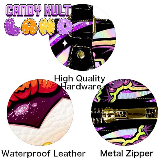 Boo Kitty Origins Bitten Candy Kult Land Boston Crossbody Handbag Candy Kult Bag Boo Kitty Boo Kitty Origins Candy Cult - Candy Kult Land - Wishbone - Boo Kitty - Panku - Frosti - Toxic Kitten - Hex - Heart - Cult Candy - Ca