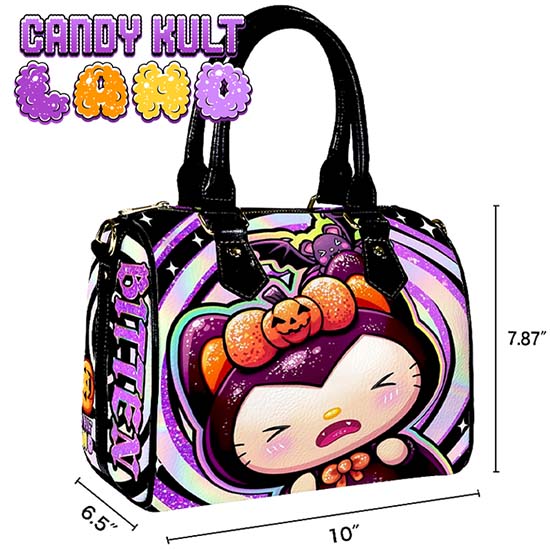 Boo Kitty Origins Bitten Candy Kult Land Boston Crossbody Handbag Candy Kult Bag Boo Kitty Boo Kitty Origins Candy Cult - Candy Kult Land - Wishbone - Boo Kitty - Panku - Frosti - Toxic Kitten - Hex - Heart - Cult Candy - Ca