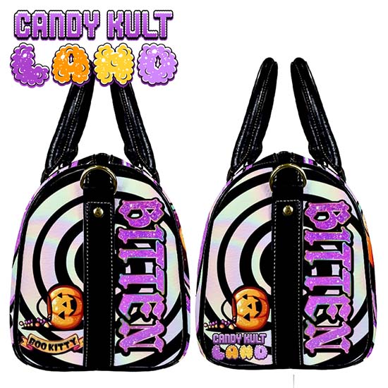 Boo Kitty Origins Bitten Candy Kult Land Boston Crossbody Handbag Candy Kult Bag Boo Kitty Boo Kitty Origins Candy Cult - Candy Kult Land - Wishbone - Boo Kitty - Panku - Frosti - Toxic Kitten - Hex - Heart - Cult Candy - Ca